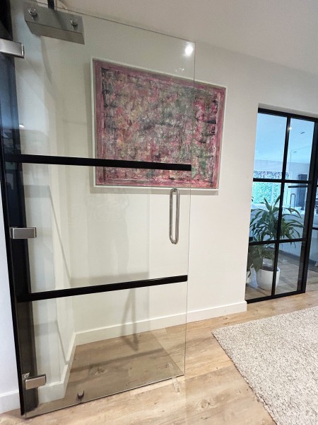 Domestic Project (Seaford, East Sussex): T-Bar Aluminium Black Framed Glass Doors