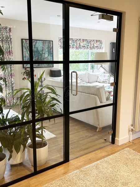 Domestic Project (Seaford, East Sussex): T-Bar Aluminium Black Framed Glass Doors