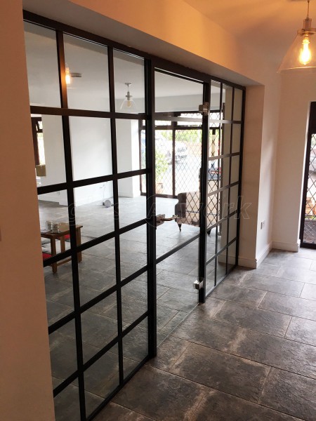 Domestic Project (Stone, Staffordshire): Industrial Heritage Style Black Framed Glazed Partition Wall