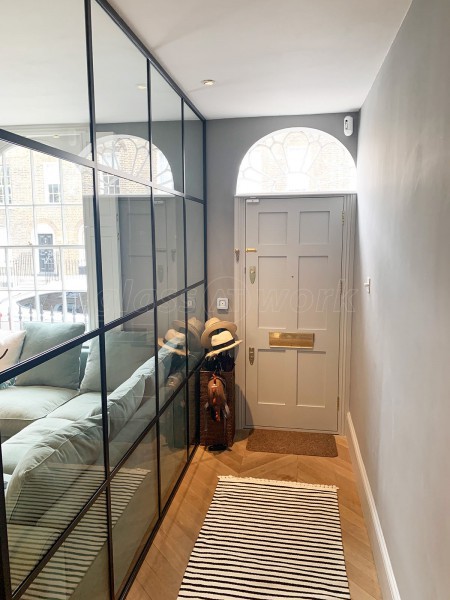 Residential Project (Islington, London): Black Grid Industrial-Style Glass Room Divider