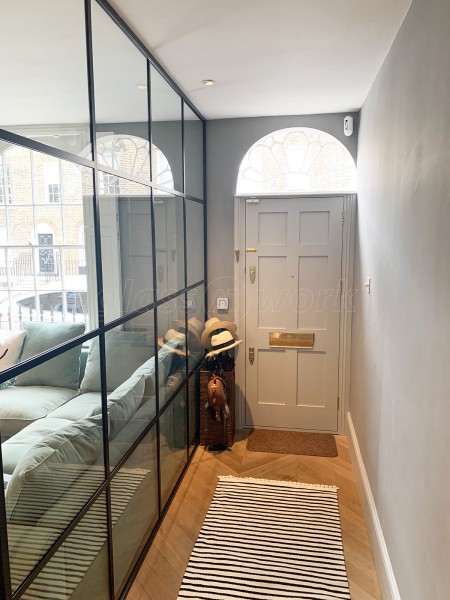 Residential Project (Islington, London): Black Grid Industrial-Style Glass Room Divider