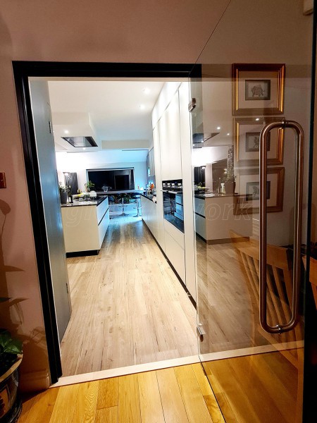 Residential Project (Reading, Berkshire): Standalone Glazed Door With Black Frame Using Toughened Safety Glass