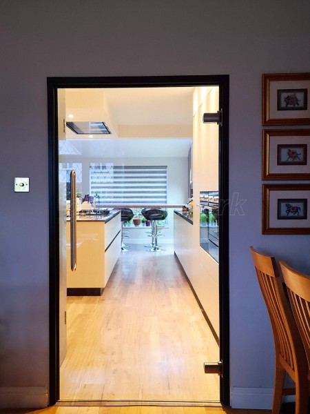 Residential Project (Reading, Berkshire): Standalone Glazed Door With Black Frame Using Toughened Safety Glass