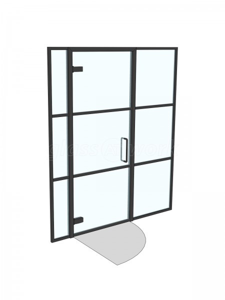 Domestic Project (Kingston upon Thames, Surrey): T-Bar Black Framed Glass Door and Side Panels