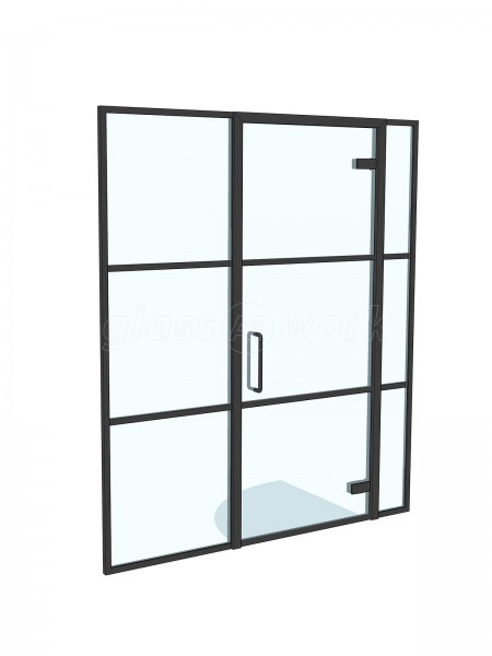 Domestic Project (Kingston upon Thames, Surrey): T-Bar Black Framed Glass Door and Side Panels