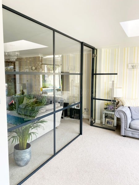 Residential Project (West Malling, Kent): T-Bar Warehouse-Style Black Metal and Glass Screen