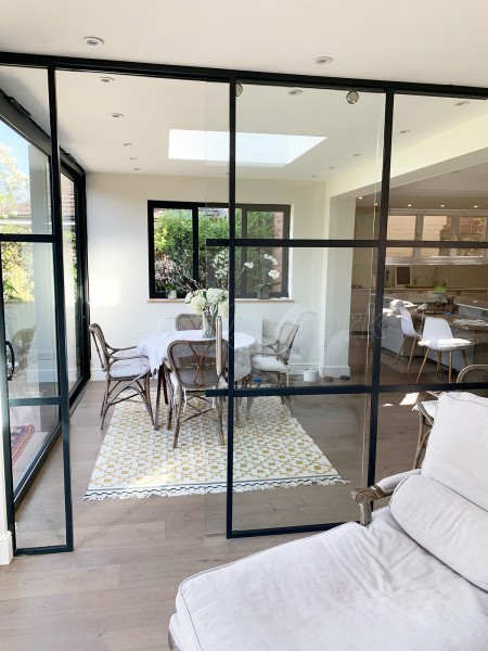 Residential Project (Walton-on-Thames, Surrey): Black T-Bar Industrial Style Room Divider With Sliding Door