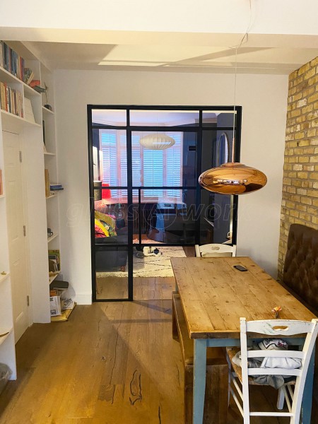 Residential Project (Hanwell, London): Heritage Black Metal Framed Glass Door Partition For Snug