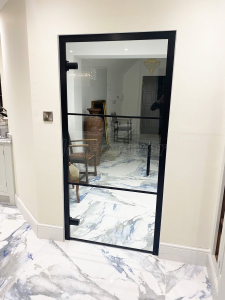 Domestic Project (Kettering, Northamptonshire): Black Framed Metal and Glass Door