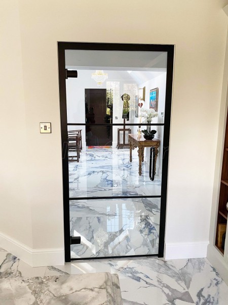 Domestic Project (Kettering, Northamptonshire): Black Framed Metal and Glass Door