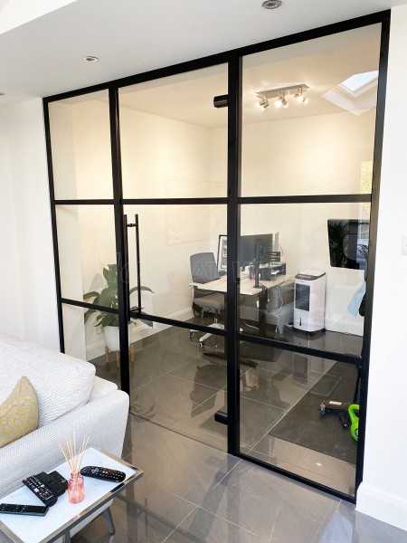 Home Office (Romford, Greater London): T-Bar Industrial Style Home Office With Black Metal Frame