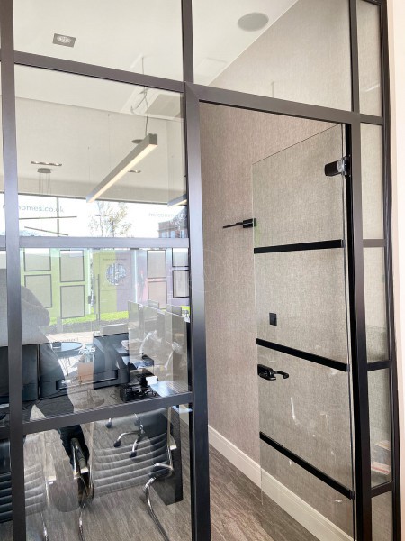 Pyramid Carpentry & Construction Ltd (Southgate, London): T-Bar Industrial Look Acoustic Glass and Door With Black Frame