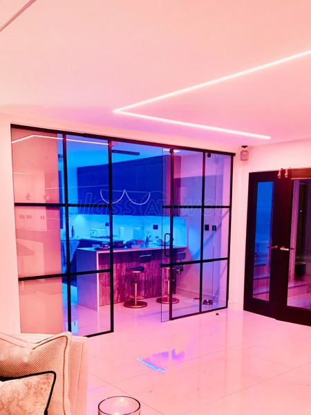 Domestic Project (Chigwell, Essex): Toughened Glass T-Bar Sliding Door Partition
