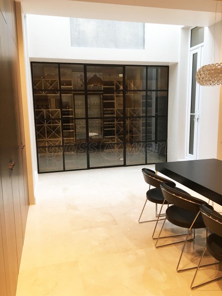 Domestic Project (Fulham, London): Black Framed Industrial Factory Style Glass Partition Wall & Door