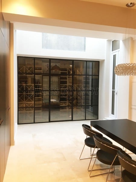 Domestic Project (Fulham, London): Black Framed Industrial Factory Style Glass Partition Wall & Door