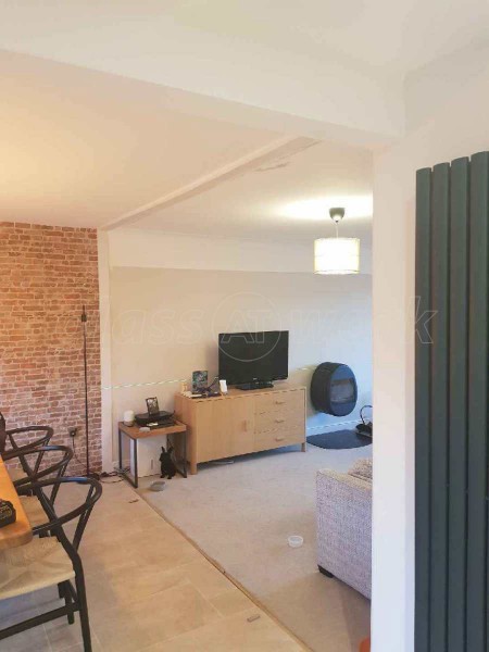 Residential Project (Northampton, Northamptonshire): New Black Warehouse-Style Room Divider to separate Dining Room from Living Room