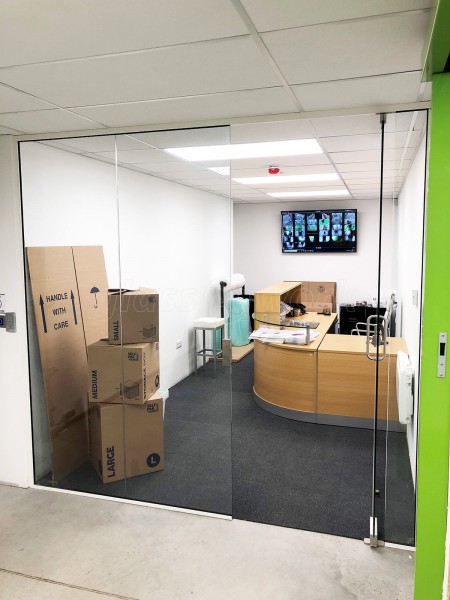 Storage Future (Chertsey, Surrey): Toughened Glass Office Wall and Door