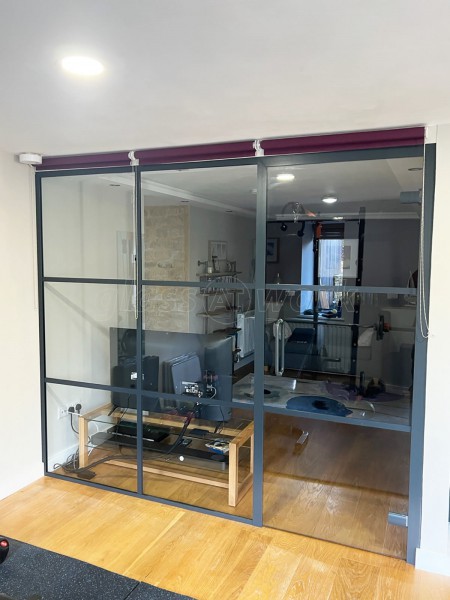 Domestic Project (Stroud, Gloucestershire): T-Bar Black Framed Room Divider With Door