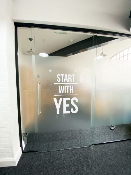 Voiceboxx (City Centre, Birmingham): Office Glass Sliding Door and Side Panels