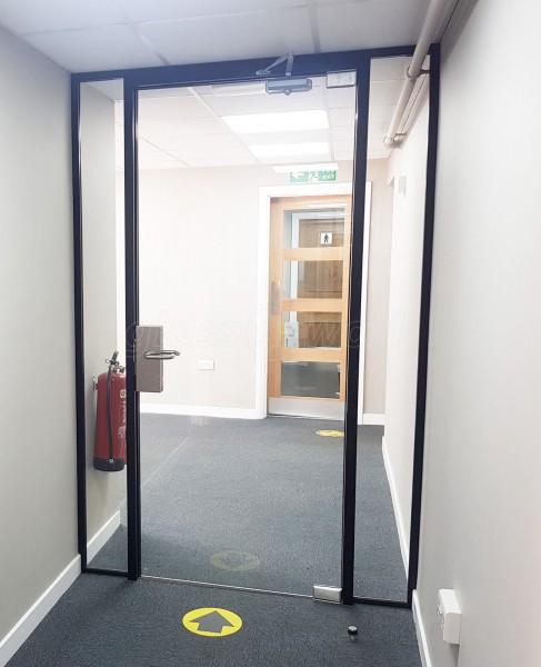 Siderise Insulation Limited (Maesteg, Bridgend): Glazed Office Door With Black Frame