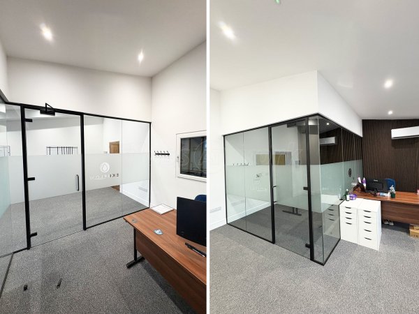Ekoflow (Stonehouse, Gloucestershire): Acoustic Glass Office Corner Room