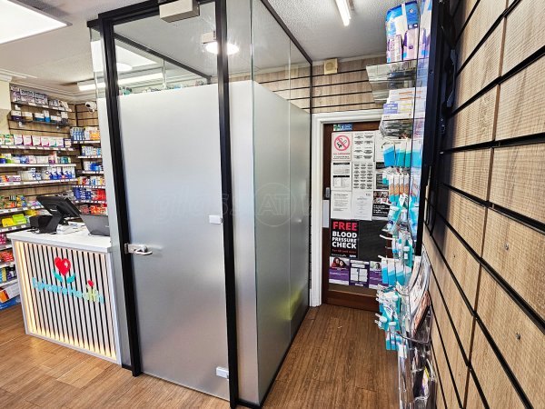 Epicare Health (Swindon, Wiltshire): Glass Pharmacy Consultation Room