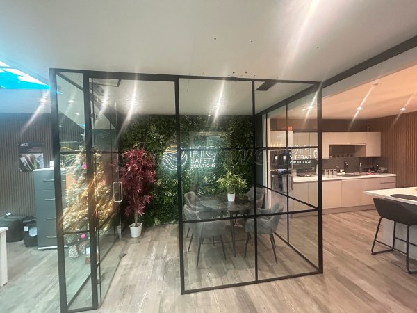 FTC Safety Solution (Wigston, Leicestershire): T-Bar Black Framed Glass Office Cubicle