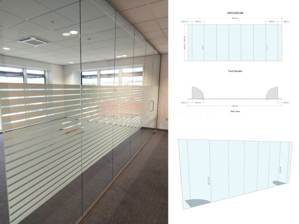 G J McCabe (Daventry, Northamptonshire): Frameless Glass Interior Office Wall With Two Doors