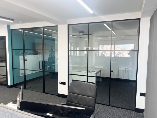 King Welsh (Plymouth, Devon): T-bar Glass Office Front With Door