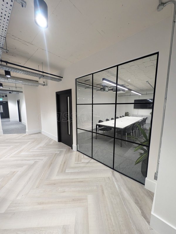 Scaeva Group (Leeds, West Yorkshire): Acoustic Glass T-Bar Office Screen