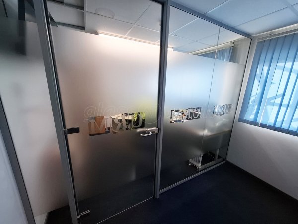Urm Group (Knottingley, West Yorkshire): Toughened Glass Office Door and Side Panels