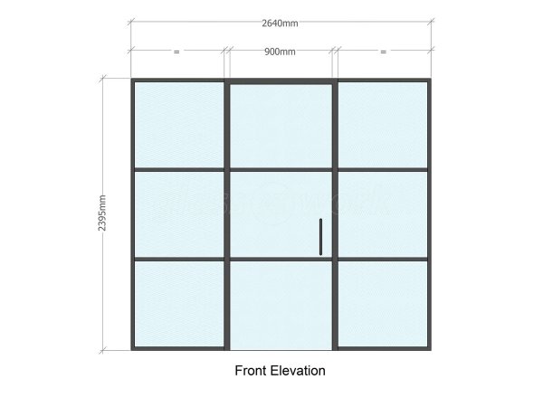 Symonds Newey (Leamington Spa, Warwickshire): T-Bar Slimline Heritage Style Black Banded Glazed Partition Wall