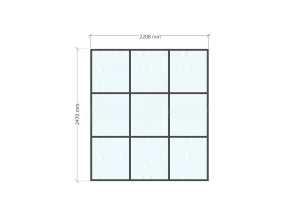 Domestic Project (Ladbroke Grove, London): T-Bar Metal Framed Glass Room Divider