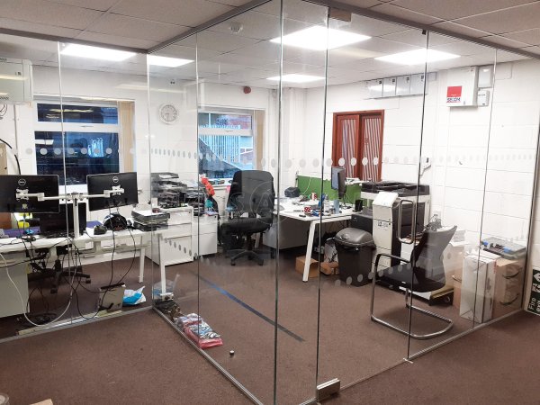 Eurotank Service Group Ltd (Stoke On Trent, Staffordshire): Stepped Glass Partition For Office Room Divider