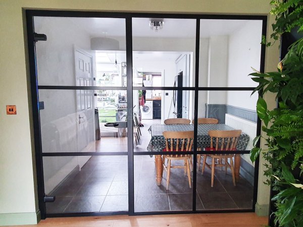 Domestic Project (Wotton-under-Edge, Gloucestershire): Toughened T-Bar Metal and Glass Room Divider