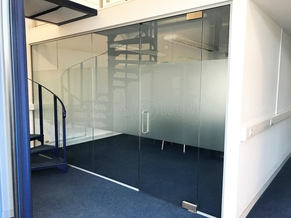 Sinewave Energy Solutions (Baydon, Wiltshire): Glass Office Partition With Glass Door