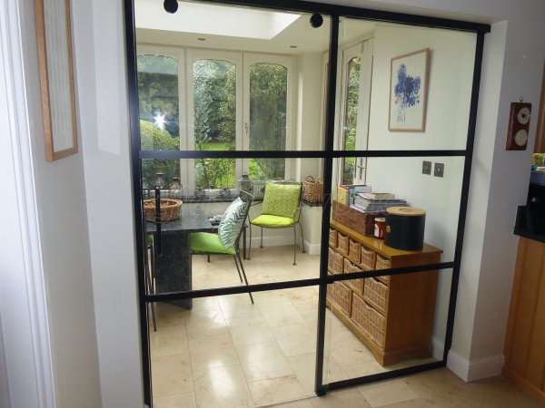 Domestic Project (Liss, Hampshire): T-Bar Glass Sliding Door and Side Panel