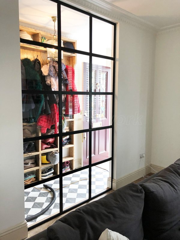 Domestic Project (Putney, London): Factory Style Glazed Wall [Black Steel Framed Glazing Alternative]