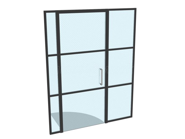 Domestic Project (Upham, Hampshire): Small Black Steel Framed Style Glazed Wall & Door