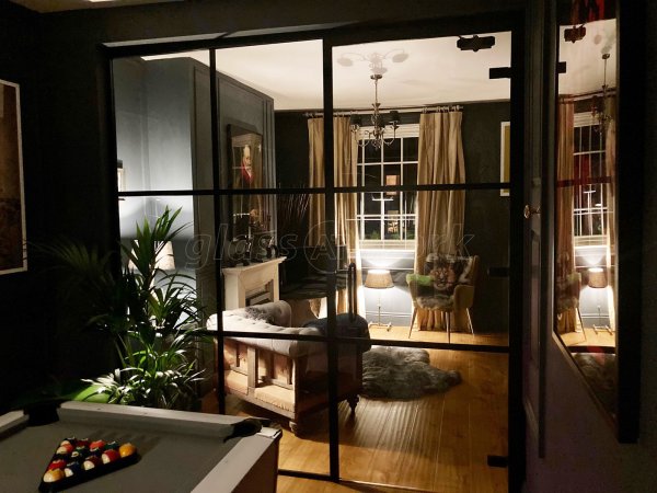 Residential Project (Worcester, Worcestershire): T-Bar Industrial-Style Metal And Glass Wall In A Beautiful Home