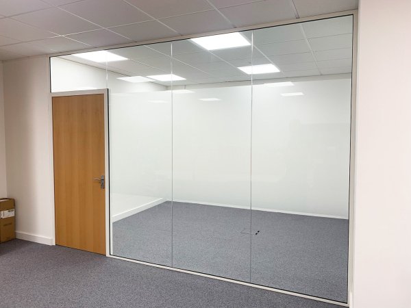 Solicitor's Office (Luton, Bedfordshire): Toughened Glass Office With Timber Door