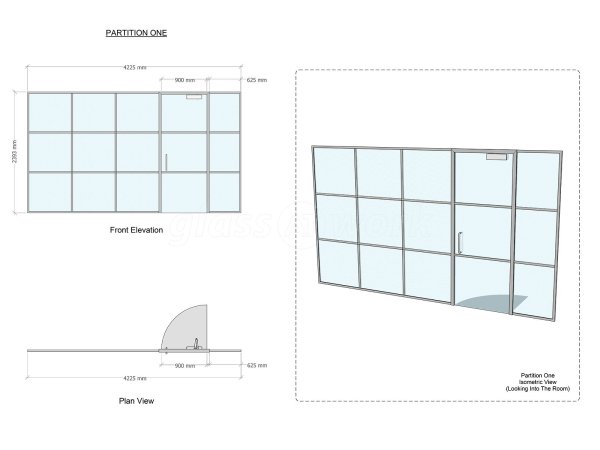 Residential Project (Loughborough, Leicestershire): T-Bar Industrial Style Grid Glazing using Silver Metalwork For Home Office