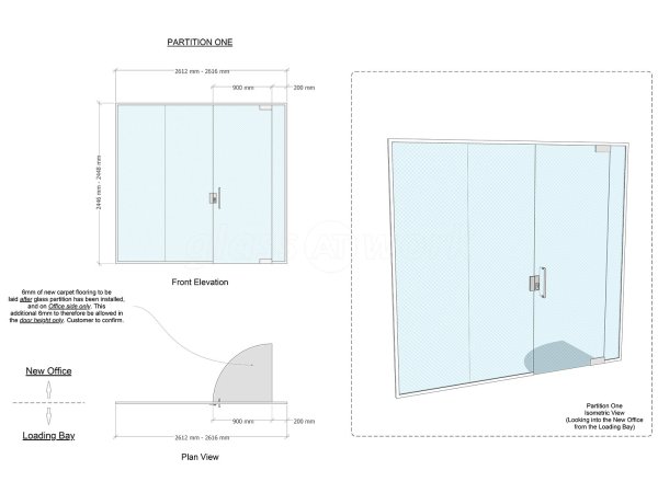 Storage Future (Chertsey, Surrey): Toughened Glass Office Wall and Door