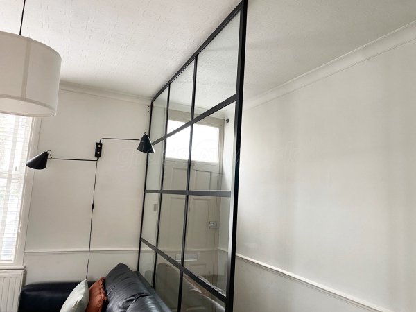 Domestic Project (Windsor, Berkshire): T-Bar Metal Framed Glass Room Divider