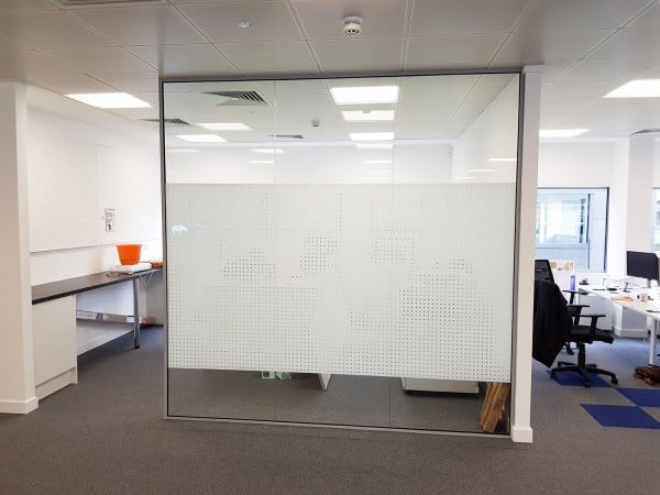 Single Glazed Frameless Glass Office Partitioning