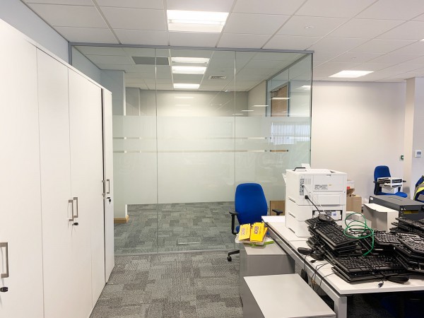4front Interiors (Northampton, Northamptonshire): Glass Corner Meeting Room With Acoustic Glass and Timber Door