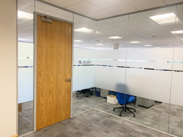 4front Interiors (Northampton, Northamptonshire): Glass Corner Meeting Room With Acoustic Glass and Timber Door