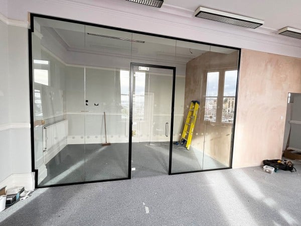 APG Carpentry and Construction (Torquay, Devon): Glass Office Partition With Door and Overpanel