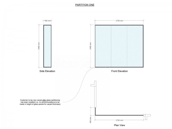 AST Signs (Carlisle, Cumbria): Glass Corner Room Partition With No Door