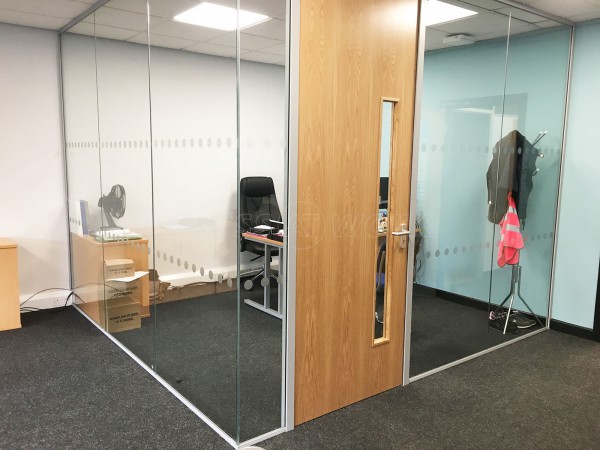 Aalco Metals Limited (Chepstow, Gwent): Acoustic Glass Corner Meeting Room With Timber Door